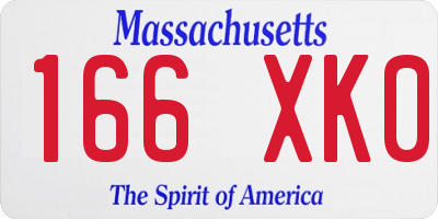 MA license plate 166XK0
