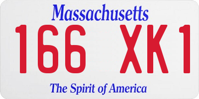 MA license plate 166XK1