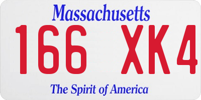MA license plate 166XK4
