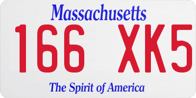MA license plate 166XK5