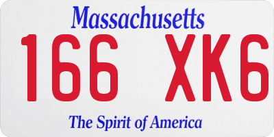 MA license plate 166XK6