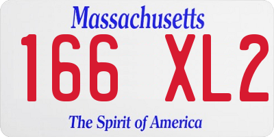 MA license plate 166XL2