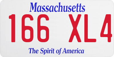 MA license plate 166XL4