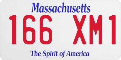 MA license plate 166XM1