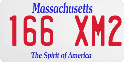 MA license plate 166XM2