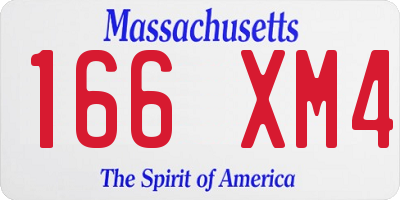MA license plate 166XM4