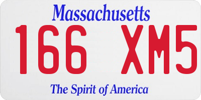 MA license plate 166XM5
