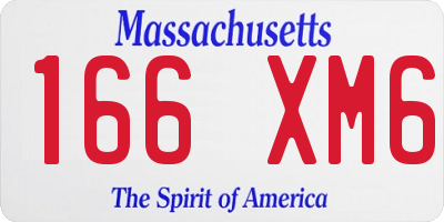MA license plate 166XM6
