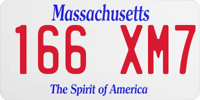MA license plate 166XM7