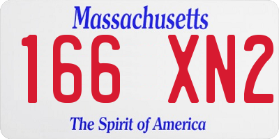 MA license plate 166XN2