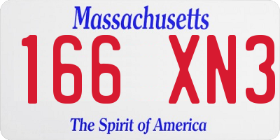 MA license plate 166XN3