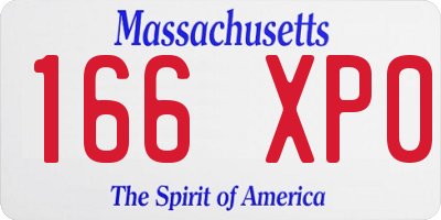 MA license plate 166XP0