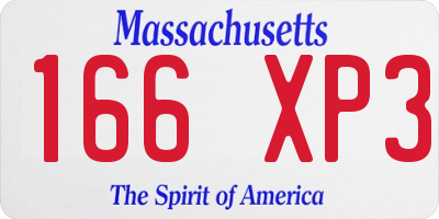 MA license plate 166XP3