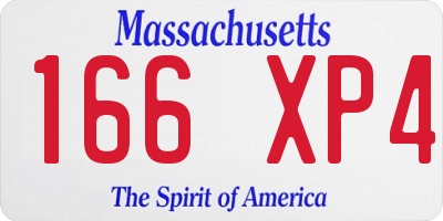 MA license plate 166XP4