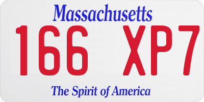 MA license plate 166XP7