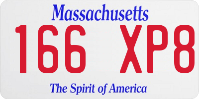 MA license plate 166XP8