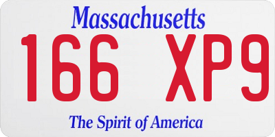 MA license plate 166XP9