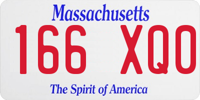 MA license plate 166XQ0