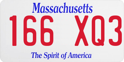 MA license plate 166XQ3