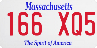 MA license plate 166XQ5