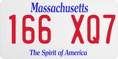 MA license plate 166XQ7