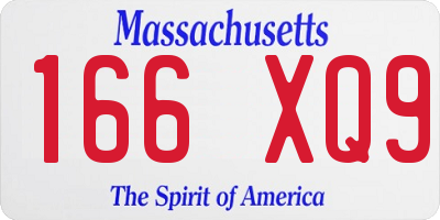 MA license plate 166XQ9