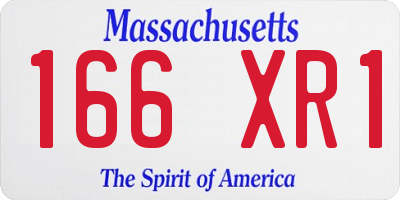 MA license plate 166XR1