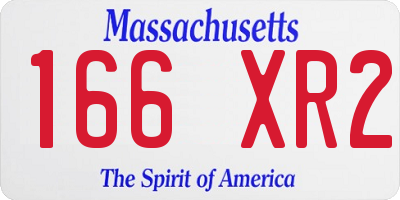 MA license plate 166XR2