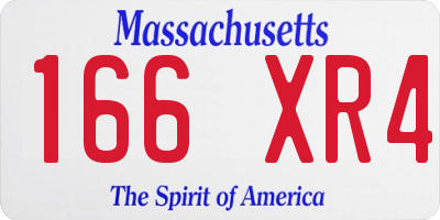 MA license plate 166XR4