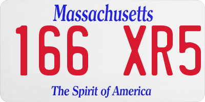 MA license plate 166XR5