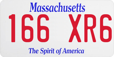 MA license plate 166XR6