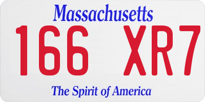MA license plate 166XR7