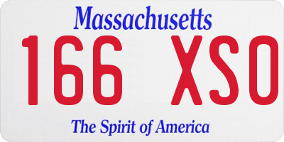 MA license plate 166XS0