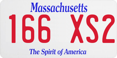 MA license plate 166XS2