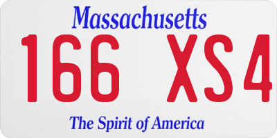MA license plate 166XS4