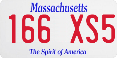 MA license plate 166XS5