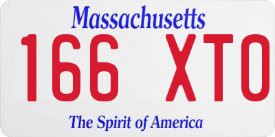MA license plate 166XT0