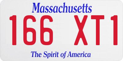MA license plate 166XT1