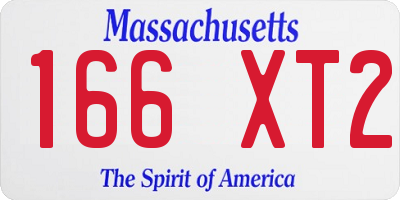 MA license plate 166XT2