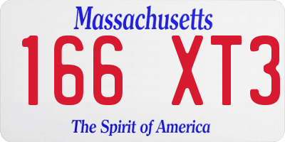MA license plate 166XT3