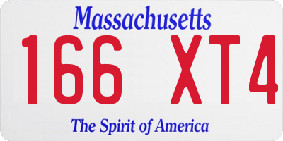 MA license plate 166XT4