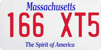 MA license plate 166XT5