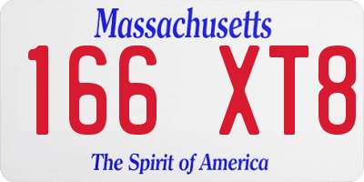 MA license plate 166XT8