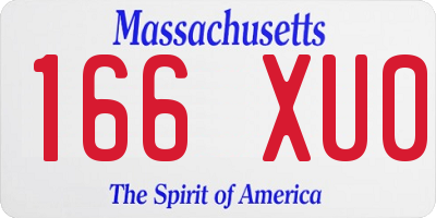 MA license plate 166XU0