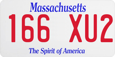 MA license plate 166XU2