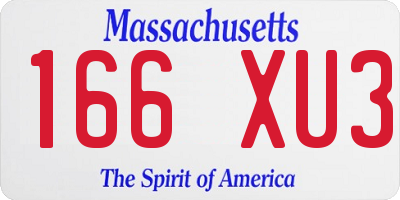 MA license plate 166XU3