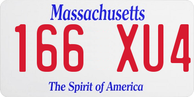 MA license plate 166XU4