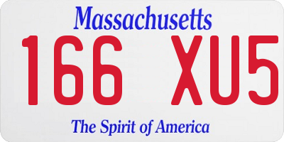 MA license plate 166XU5