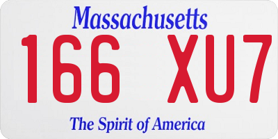MA license plate 166XU7
