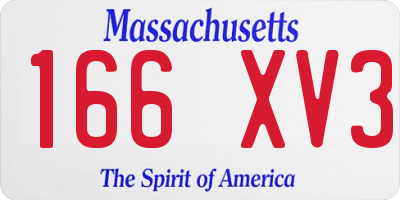 MA license plate 166XV3